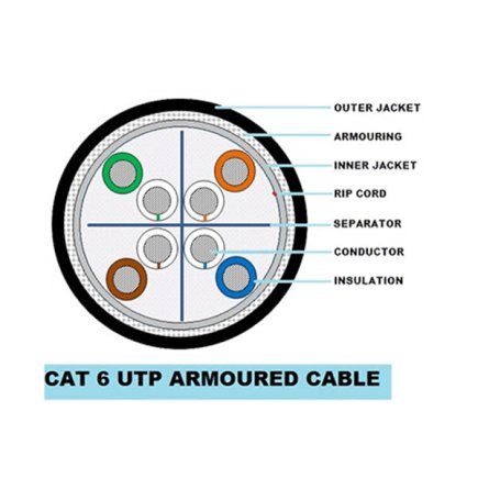 Cat6 Armoured Cable 24 AWG For Outdoor Network Installation Suppliers, Dealers, Distributors, Retailers in Delhi