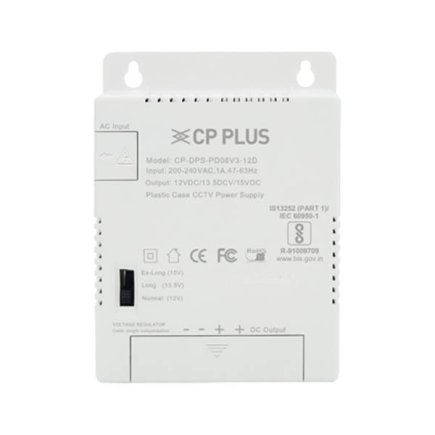 CP Plus 8 Channel 12V 60W CCTV Power Supply With Protection Suppliers, Dealers, Distributors, Retailers in Delhi